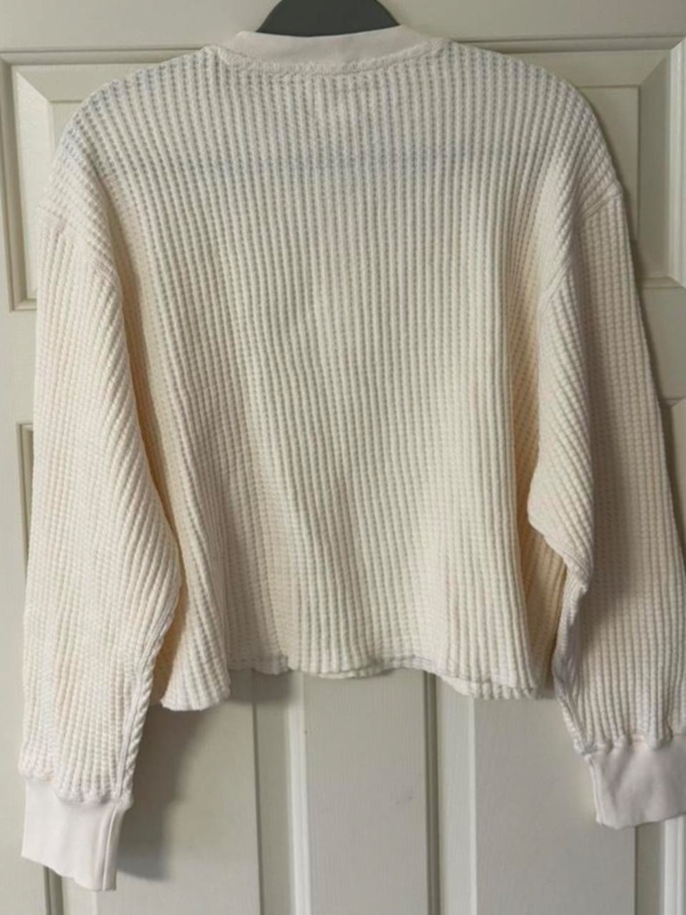 Mate the label Organic Waffle Cropped Henley Bone $138 retail - Picture 3 of 5